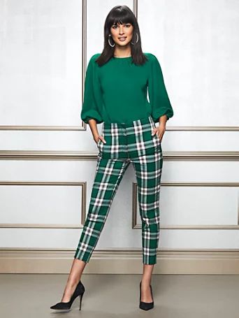 Eva Mendes Collection - Tall Elise Plaid Pant | New York & Company