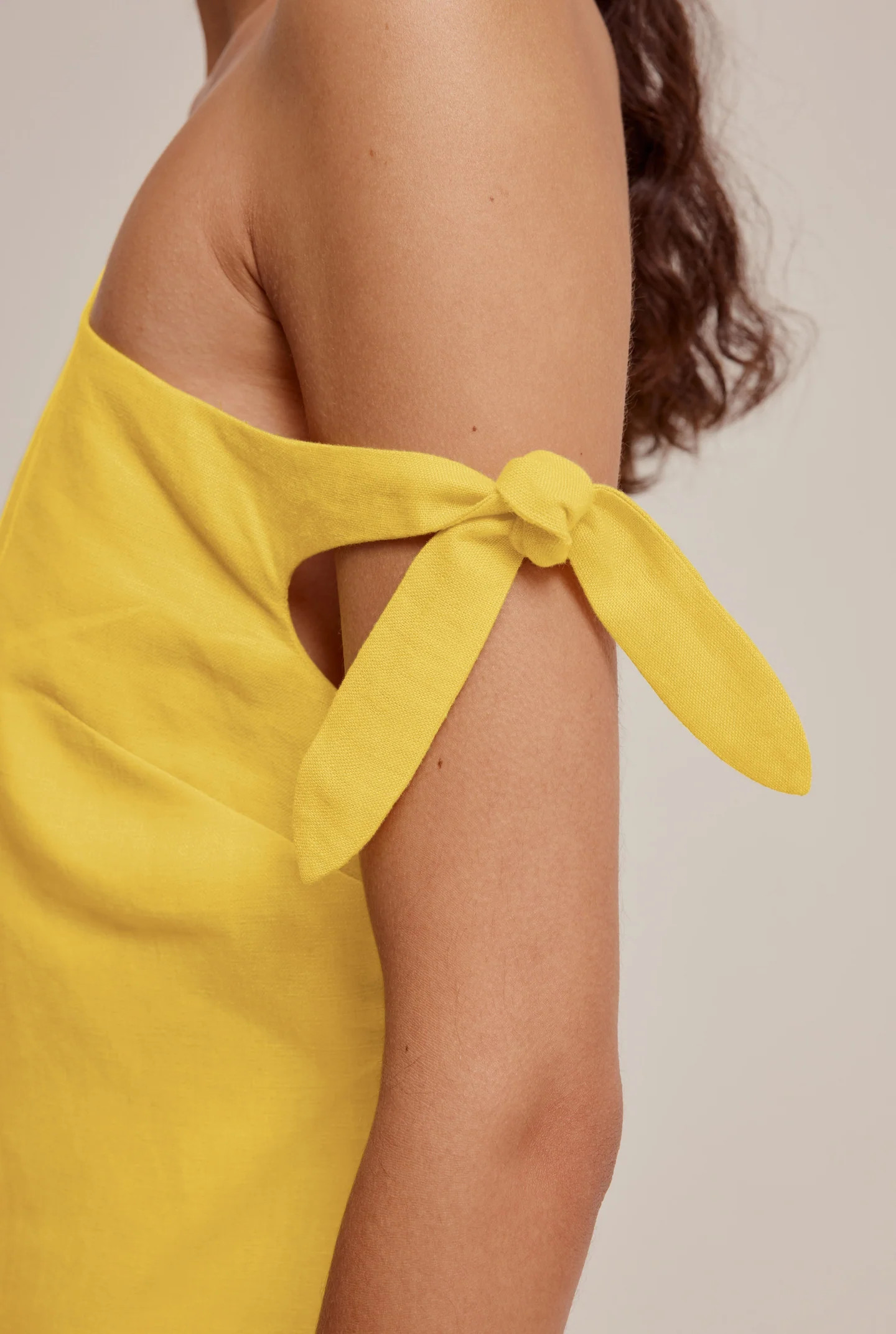 Side Tie Linen Mini Dress | Venroy AU