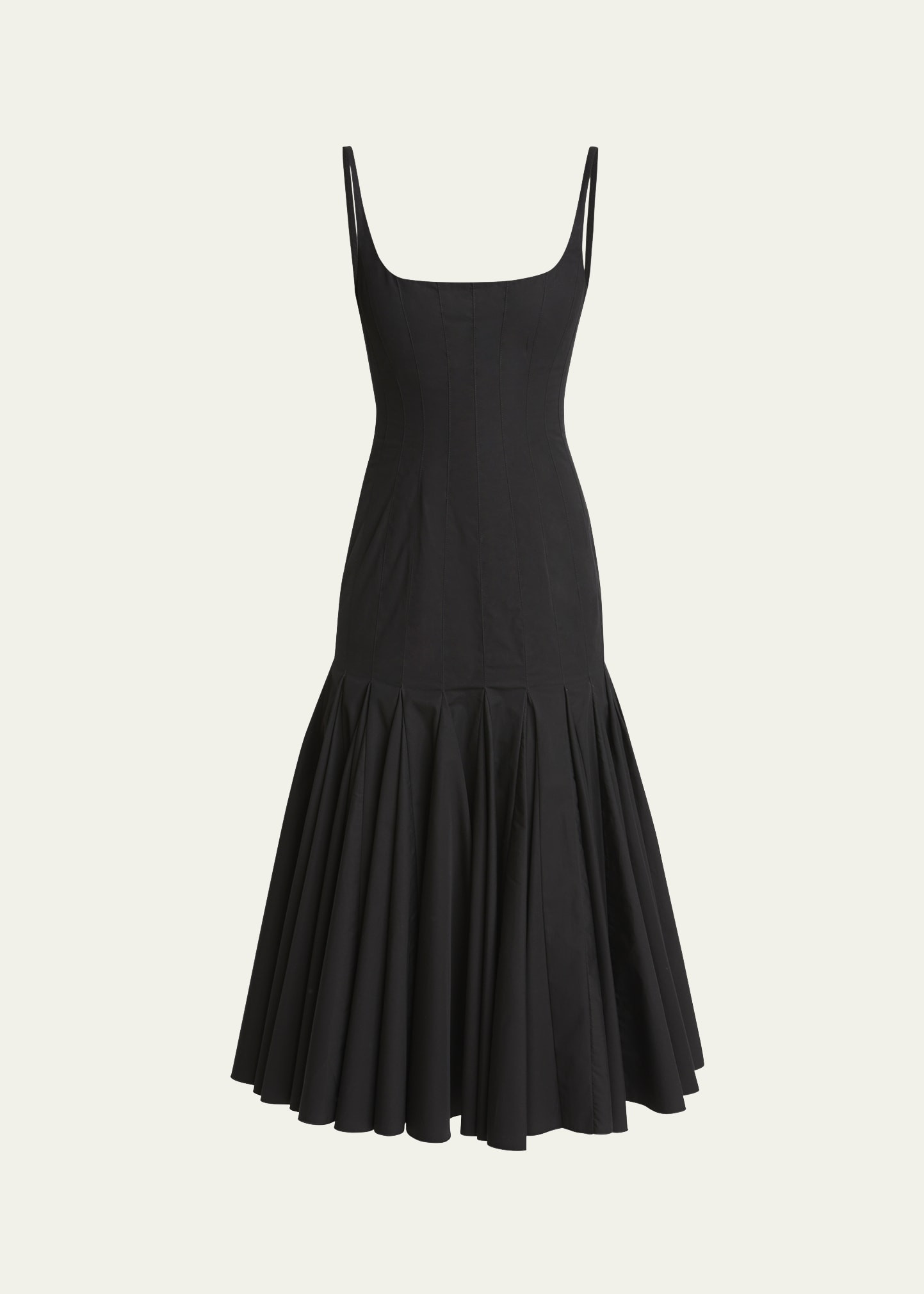 Jacquemus Agave Drop-Waist Pleated Flare Midi Dress | Bergdorf Goodman
