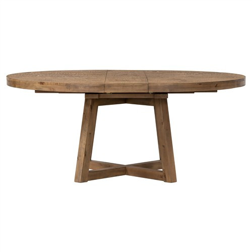 Milee Rustic Lodge Brown Reclaimed Pine Wood Extendable Dining Table - 60-72"W | Kathy Kuo Home