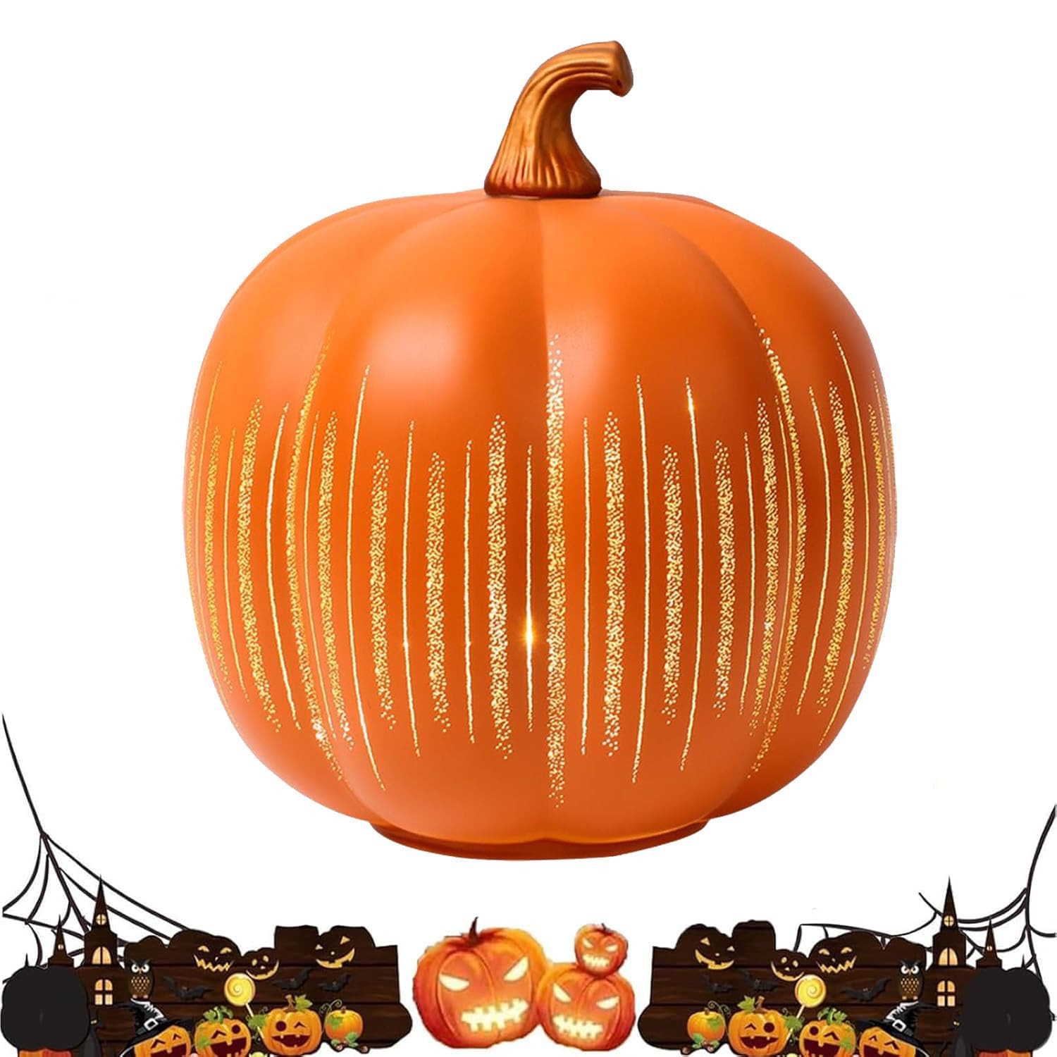 Starry Night LED Pumpkin Lights, Decorative Timer Illuminated Resin Pumpkins with Sparkling Effec... | Amazon (US)