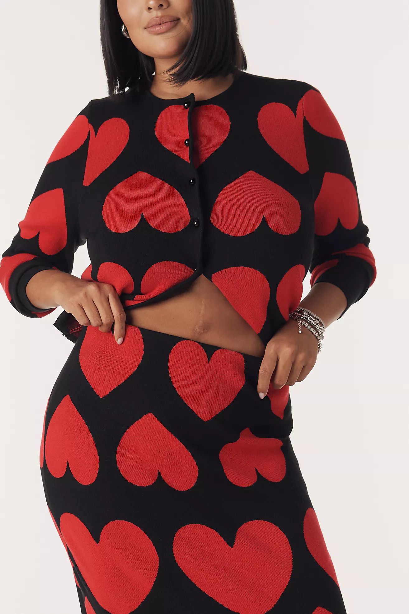 Eloquii Heart Icon Knit Midi Skirt | Anthropologie (US)