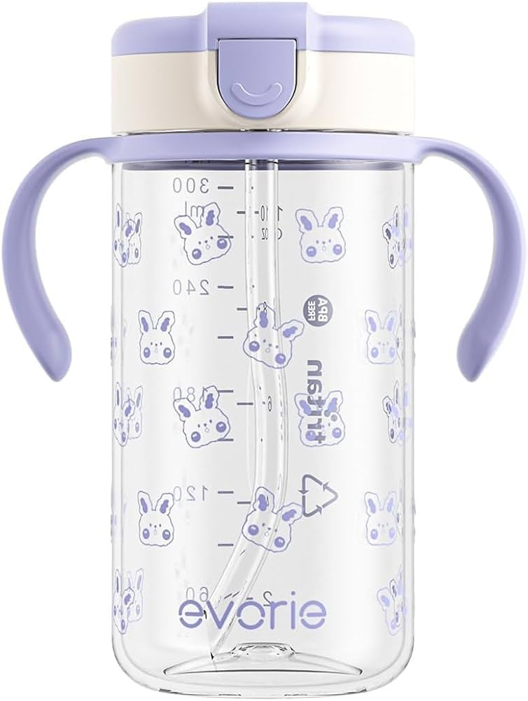 Evorie Tritan Toddler Sippy Cup with Silicone Straw, Spill-Proof Straw Water Bottle for Kids 1-2 ... | Amazon (US)