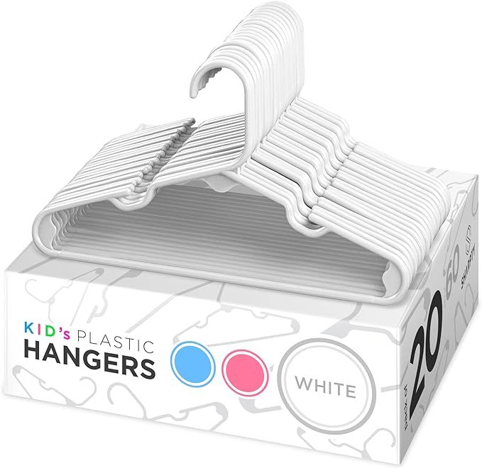 Sharpty Kids Hangers Plastic, Children's Hangers Ideal for Everyday Standard Use, Baby Hangers Ki... | Amazon (US)