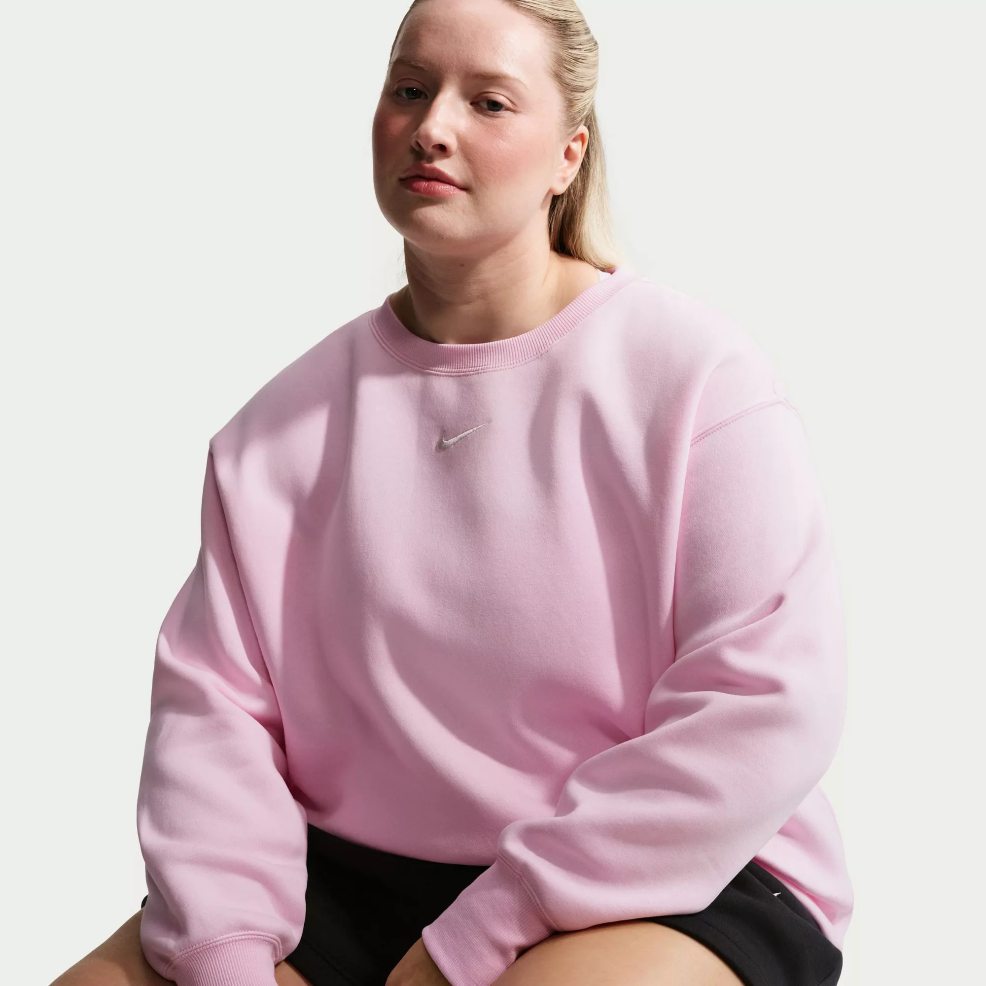 Nike Women's Sportswear Phoenix Fleece Oversized Sweatshirt (Plus Size), 1X, Pink Foam | DICK'S Sporting Goods