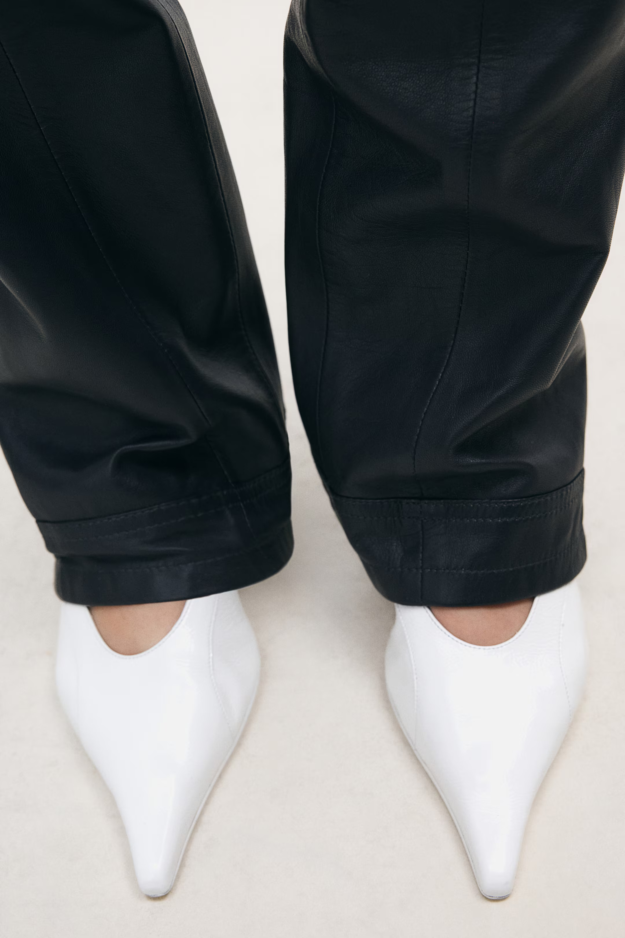 Kitten-Heeled Leather Slingbacks | H&M (US + CA)