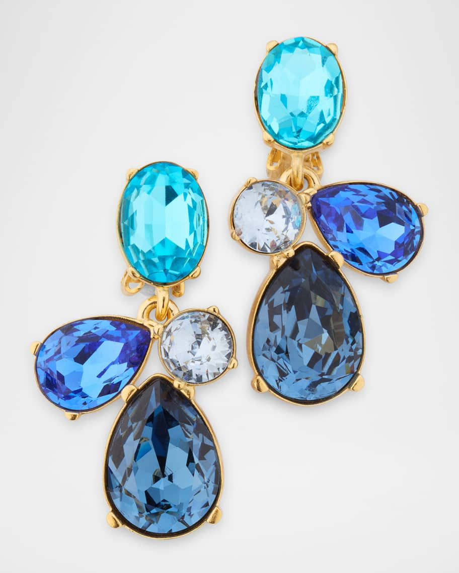 Oscar de la Renta Petal Drop Crystal Earrings | Neiman Marcus