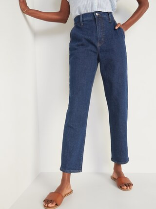 Extra High-Waisted Sky Hi Straight Workear Jeans for Women | Old Navy (US)