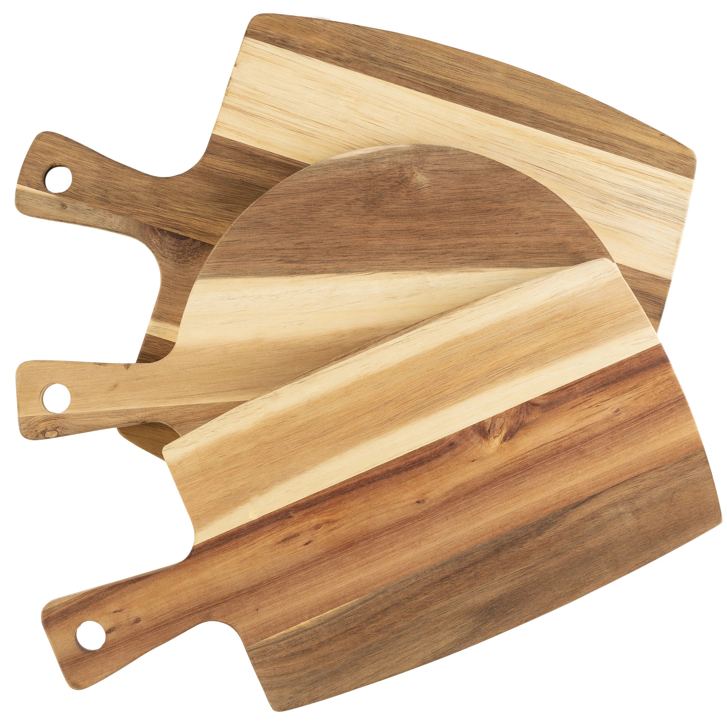 3pc Acacia Wood Cutting Board Set with Handles - for Chopping, Prepping, Serving, and Charcuterie | Wayfair North America