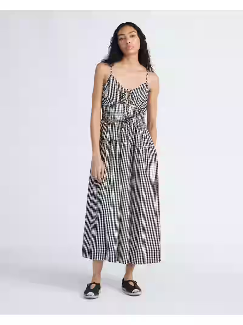 Free Assembly Women's and Women's Plus Smocked Cotton Maxi Dress, Sizes XS-4X | Walmart (US)