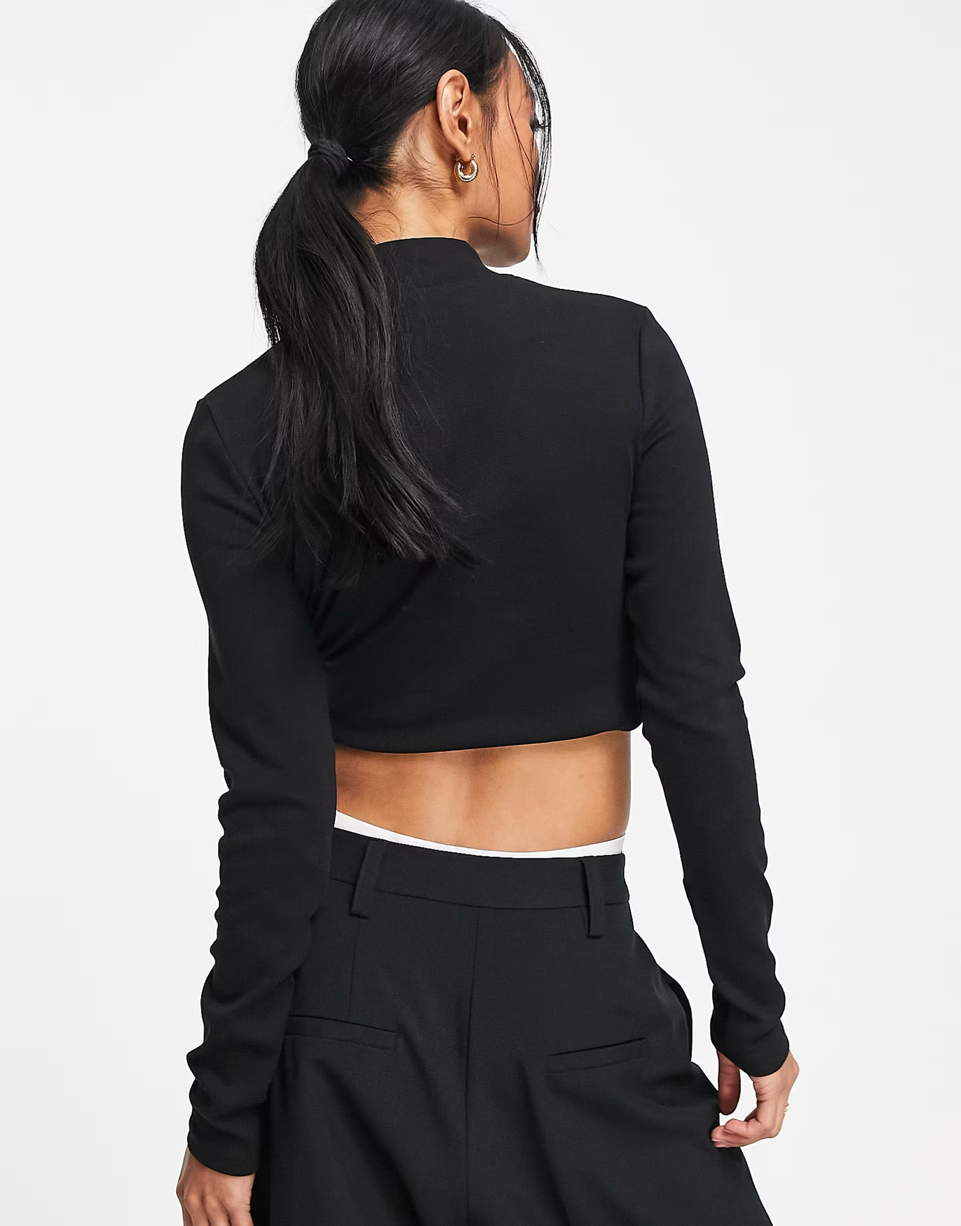 ASOS DESIGN turtle neck crop top in black | ASOS (Global)