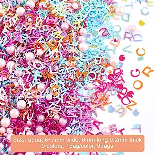 OLYCRAFT 140g Sequins Resin Fillers Alphabet Glitter Letter Sequins Resin Charms Flakes ABS Plastic  | Amazon (US)