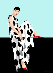 Orit FuchsOrit Fuchs: Vivid 51 - Giclee print on canvas female figure painting. 55/39”2019