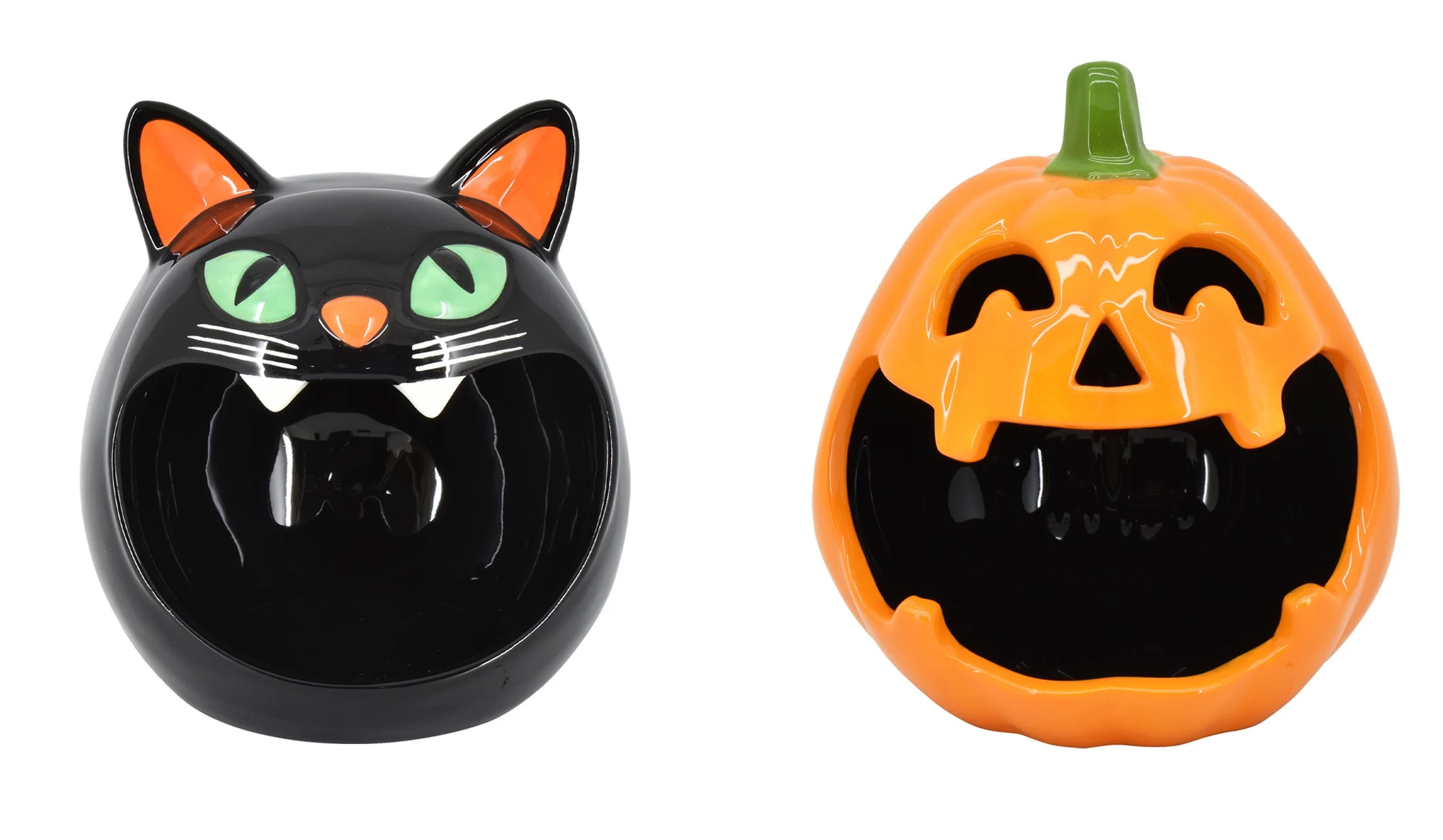 Way To Celebrate Candy Bowl- Cat & Pumpkin - Walmart.com | Walmart (US)