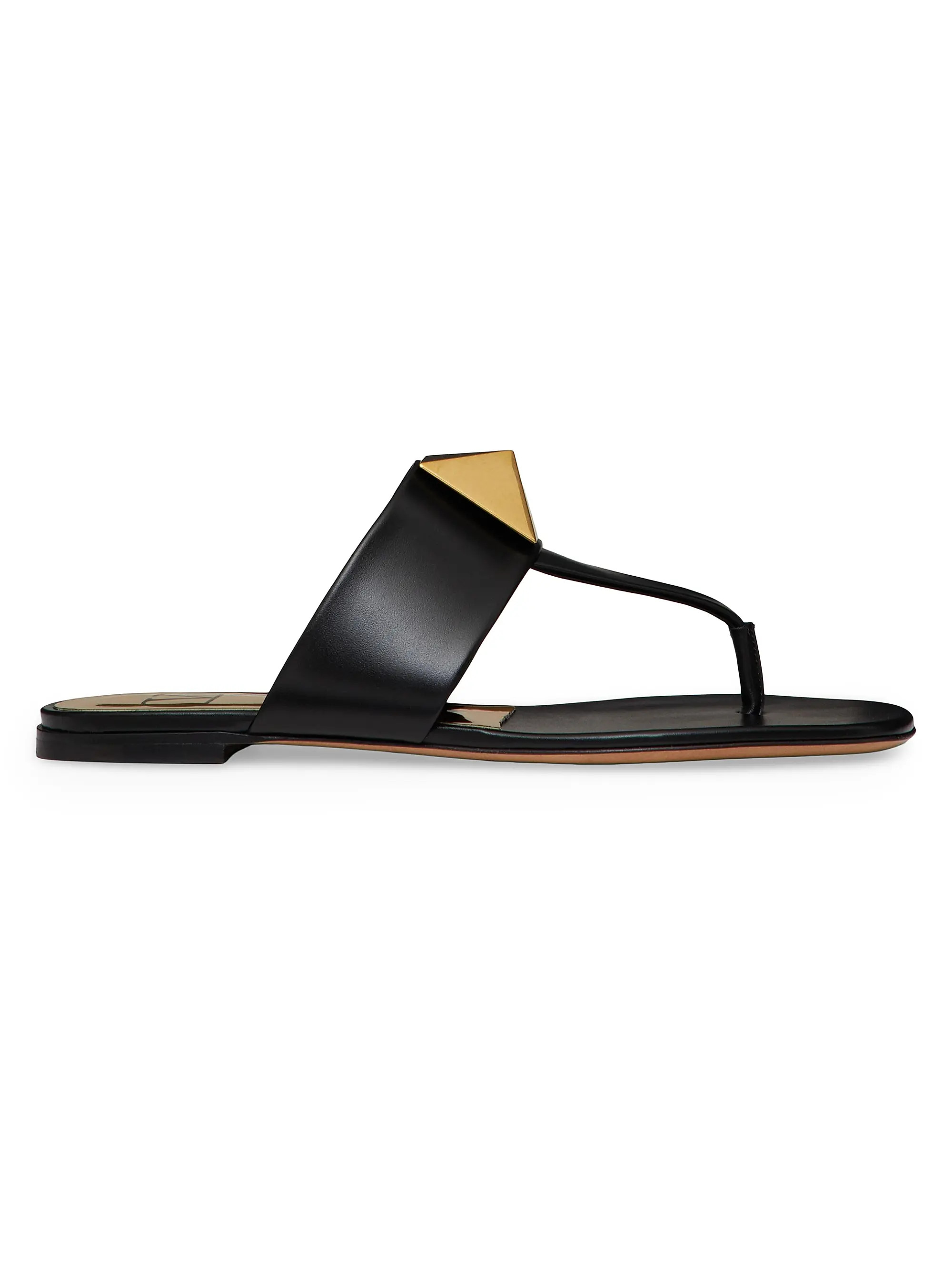 One Stud Calfskin Flat Thong Sandals | Saks Fifth Avenue