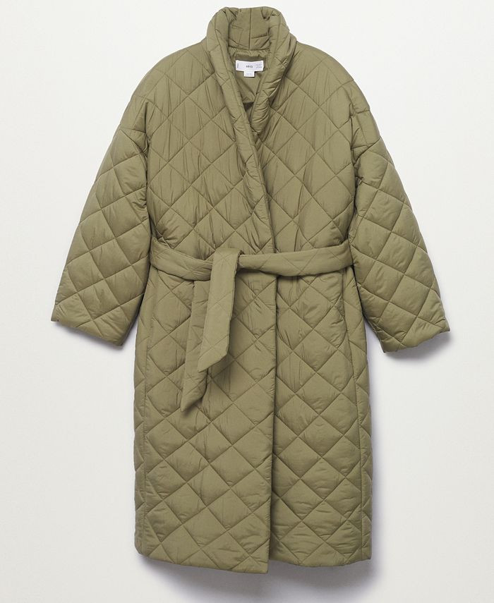 MANGO Women's Belt Quilted Coat & Reviews - Coats & Jackets - Women - Macy's | Macys (US)