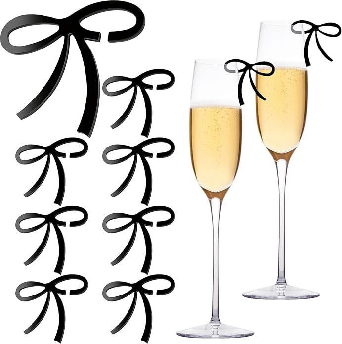 Drink Tags Coquette Bow Drink Markers 16 Pcs Bachelorette Party Favors Wine Glass Charms Bow Cup ... | Amazon (US)