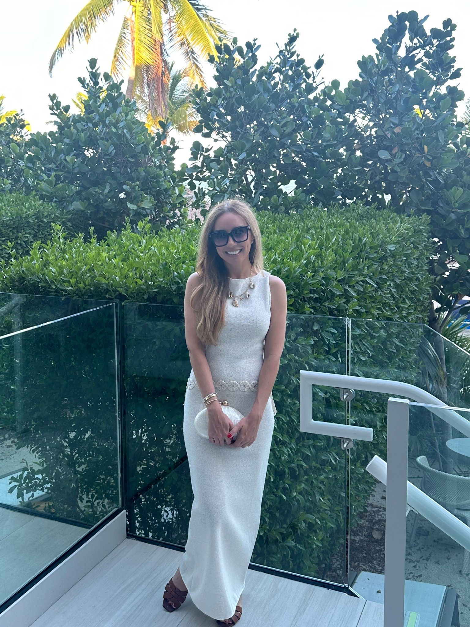 This summer long dress from mango is summer elegance! Love the belt. Amazon Shell bag and YSL sandals.   I went up a size, fits me long I’m 5’2 would love it even more as a midi , necklace from @vanea_designs, tom ford glasses 

#LTKPetite #LTKStyleTip #LTKTravel