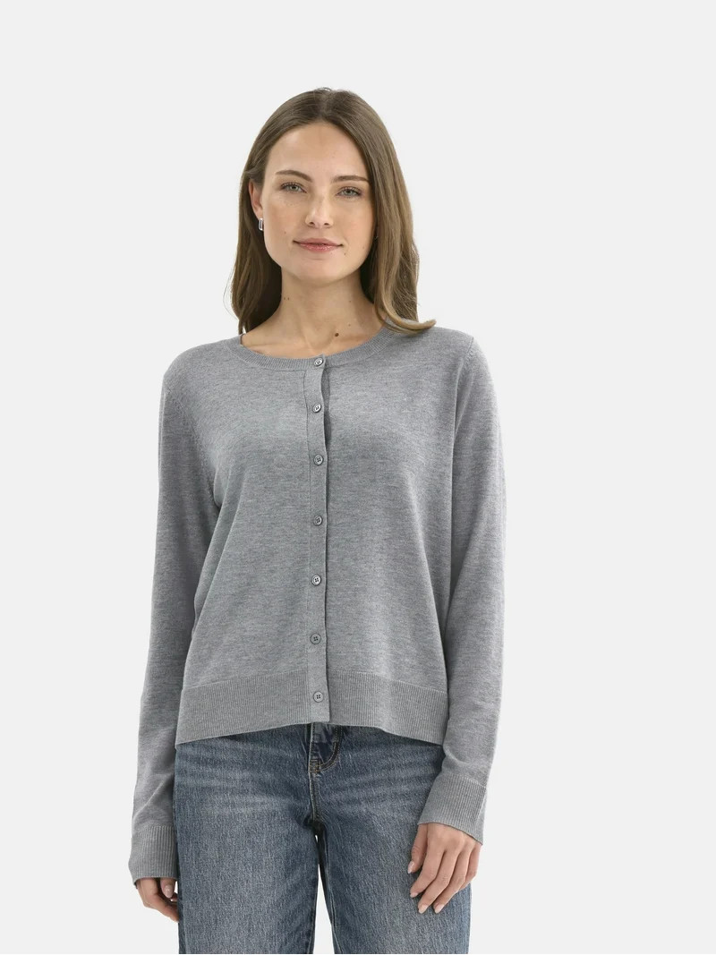 Time and Tru Women’s Fine Gauge Cardigan Sweater, Lightweight, Size XS-XXXL | Walmart (US)