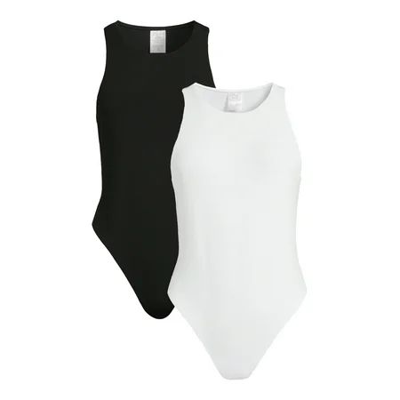No Boundaries Juniors’ Double Layer High Neck Bodysuit 2 Pack Sizes XS-XXXL | Walmart (US)