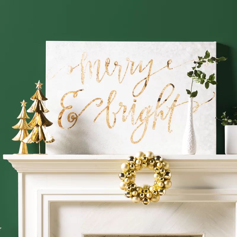 Merry And Bright - Wrapped Canvas Textual Art | Wayfair North America