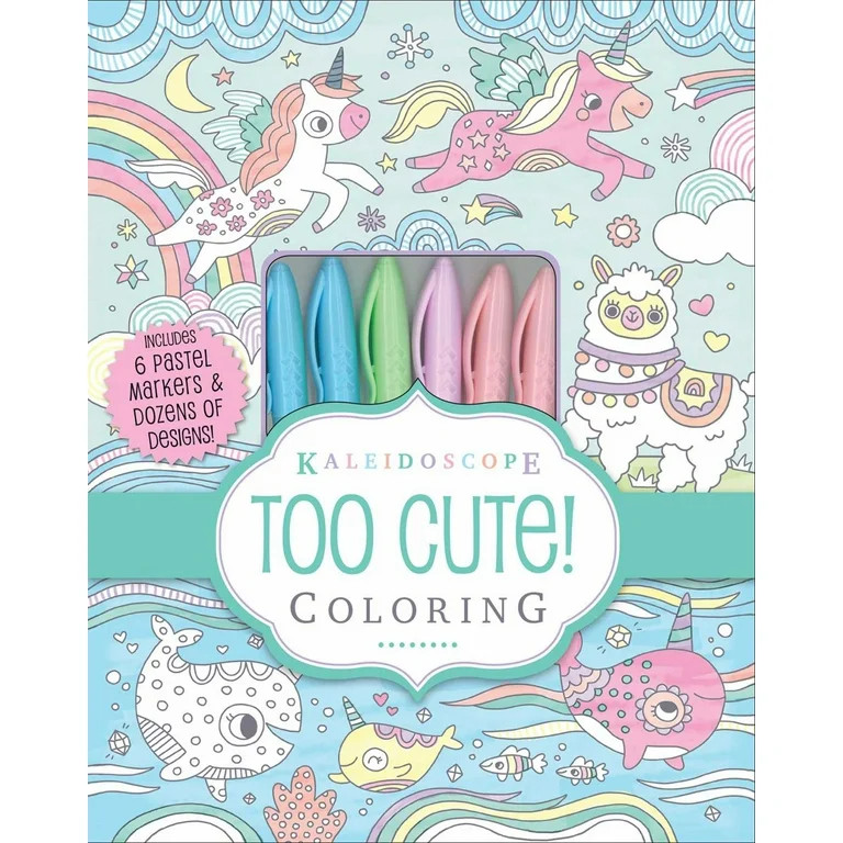 Kaleidoscope: Too Cute! Coloring: Includes 6 Pastel Markers and Dozens of Designs!, 64 pages (Har... | Walmart (US)