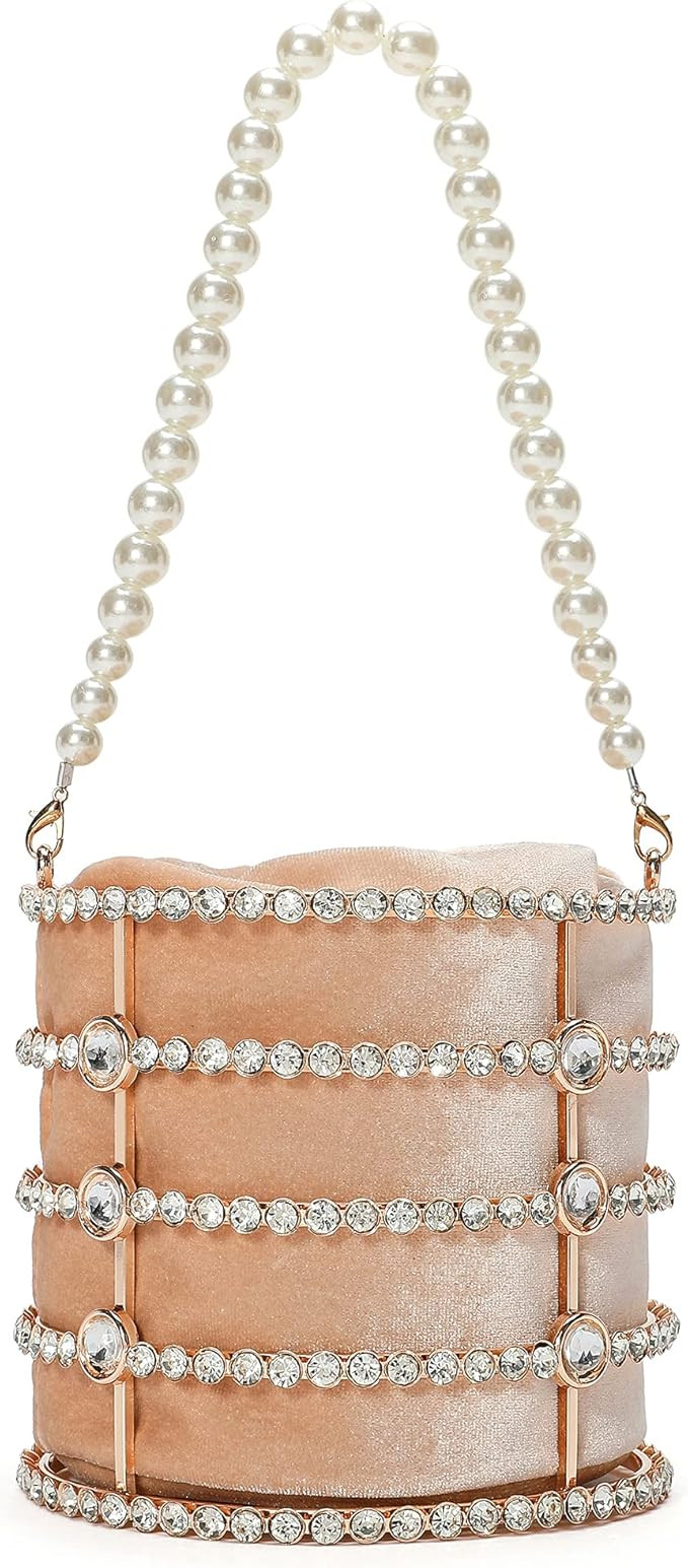 Evening Handbag Women Clutch Purses with Pearl Diamonds for Wedding Prom Birthday Party Dinner Ac... | Amazon (US)