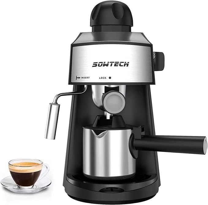 Espresso Machine 3.5 Bar 4 Cup Espresso Maker Cappuccino Latte Machine with Steam Milk Frother an... | Amazon (US)