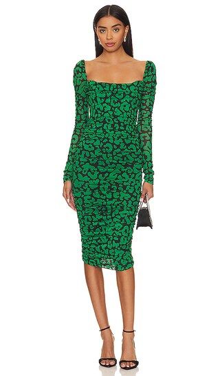 x REVOLVE Nobu Midi Dress in Green Black Leopard | Revolve Clothing (Global)