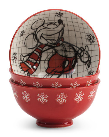Set Of 3 Christmas Sketch Tidbit Bowls | TJ Maxx