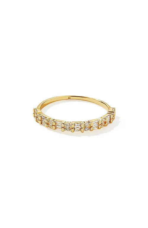Ana Luisa Darcy Cubic Zirconia Stackable Ring in Gold Clear at Nordstrom, Size 9 | Nordstrom