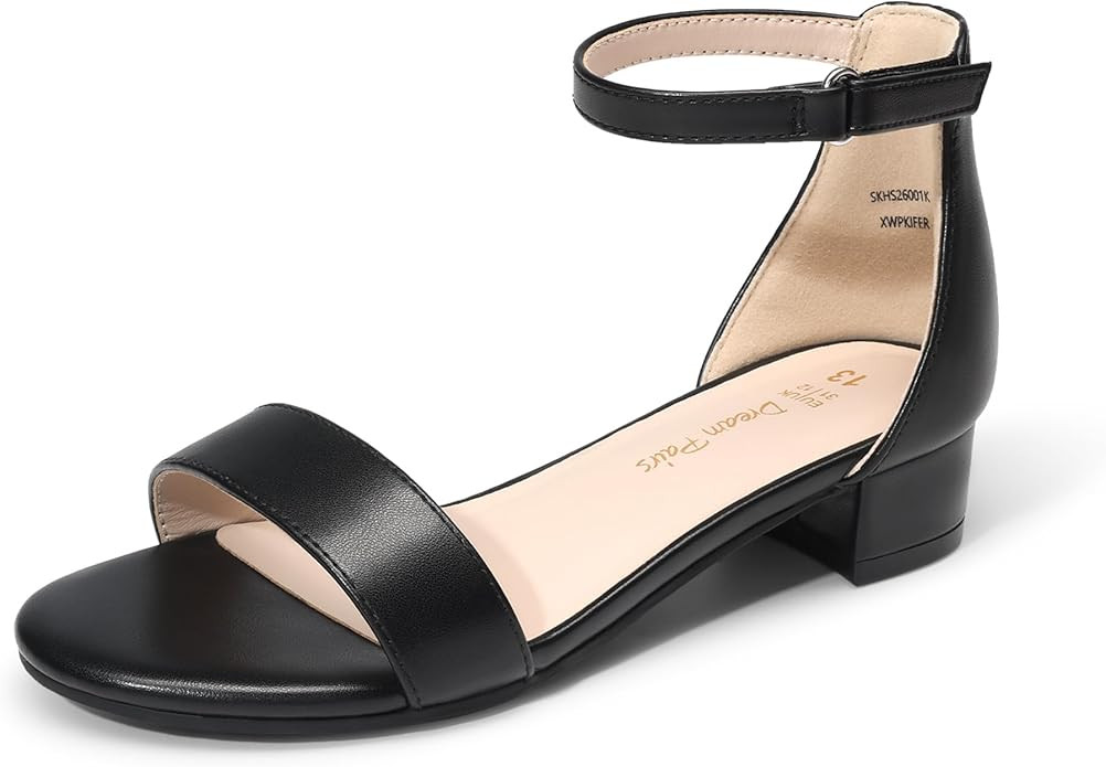 DREAM PAIRS Girls Sandals Low Heel Dress Pump Ankle Strap Flower Wedding Party Shoes for Little K... | Amazon (US)