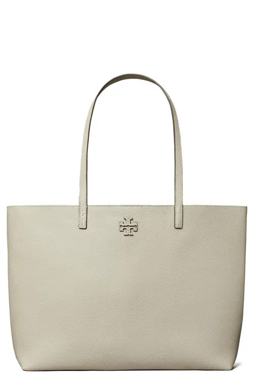 Tory Burch McGraw Leather Tote in Feather Gray at Nordstrom | Nordstrom