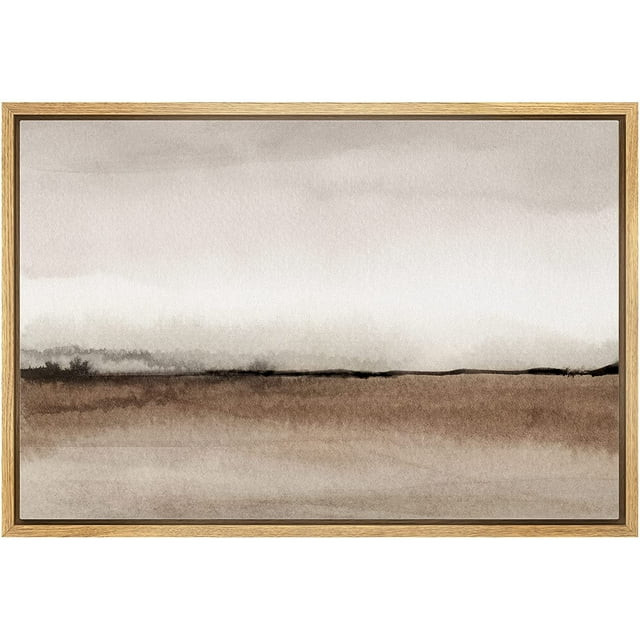 wall26 Framed Canvas Print Wall Art Minimal Brown Pastel Valley Landscape Nature Wilderness Illus... | Walmart (US)