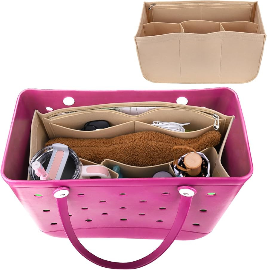 AIERSA Rubber Beach Bag Organizer Compatible with Bogg Bag/Simply Southern Tote, Felt Insert Divi... | Amazon (US)