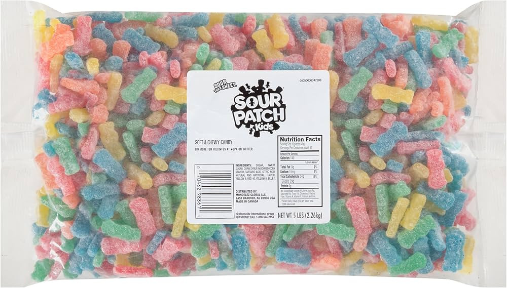 SOUR PATCH KIDS Soft & Chewy Candy, Bulk Candy, 5 lb | Amazon (US)