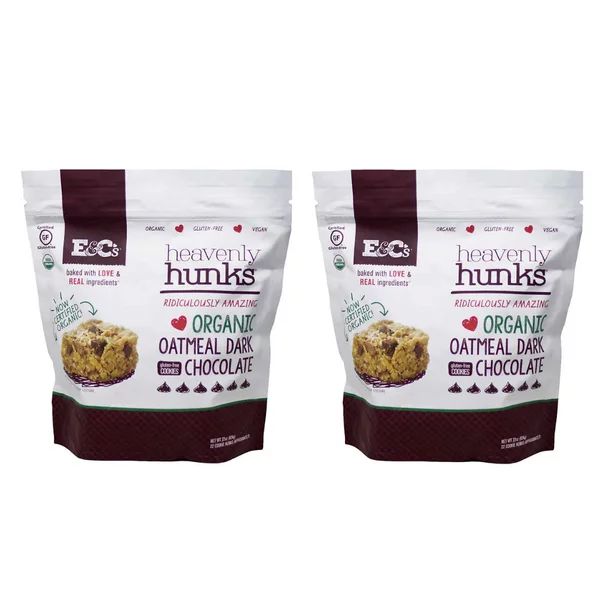 Heavenly Hunks Organic Oatmeal Dark Chocolate Cookies 22 oz 2 pack | Walmart (US)