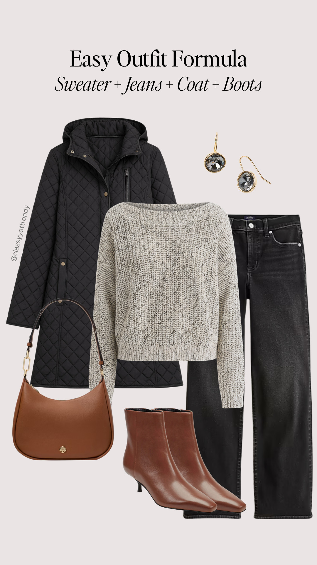 6 outfits using the Easy Outfit Formula: Sweater + Coat + Jeans + Boots  ✔️ Use this outfit formula to get dressed quickly 👏  Build your outfits effortlessly so you can get ready and head out the door in no time! 

how to style, winter outfit, elevated casual outfit, workwear, smart casual

#stylehacks #stylingtips #howtostyle #outfitreel #founditonamazon  

 