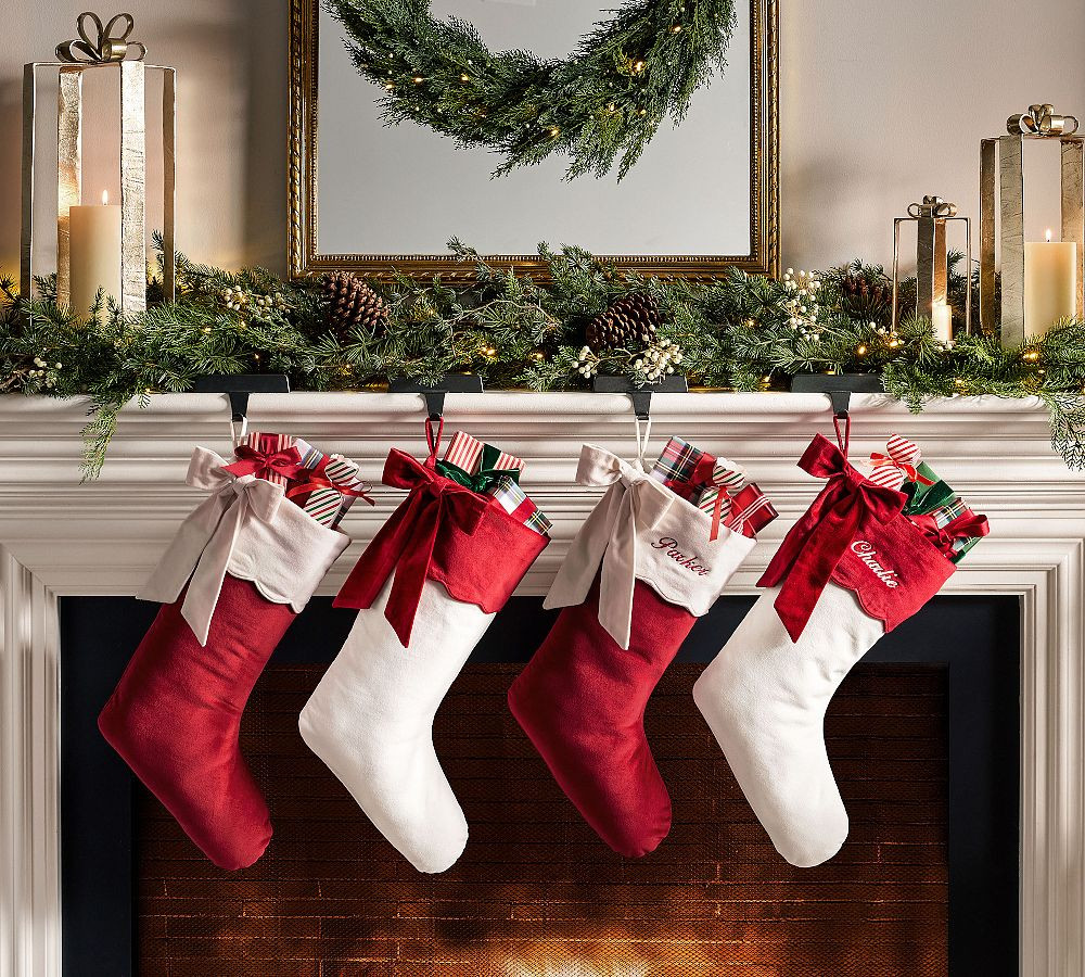 Velvet Scallop Stocking | Pottery Barn (US)