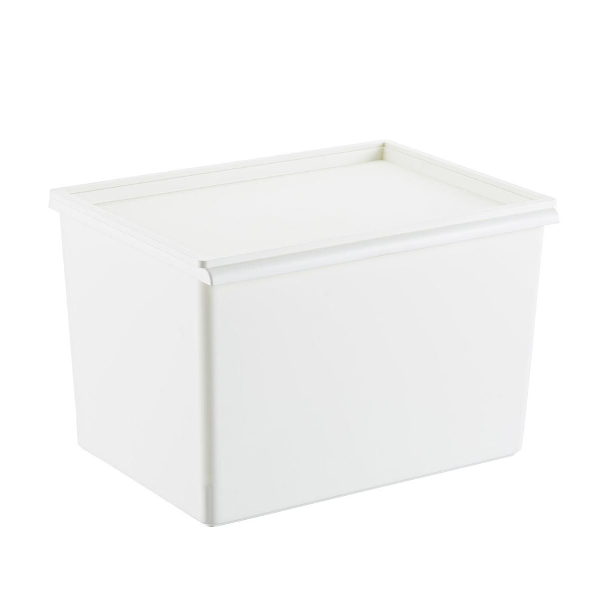 Large Modern Bin w/ Lid White | The Container Store