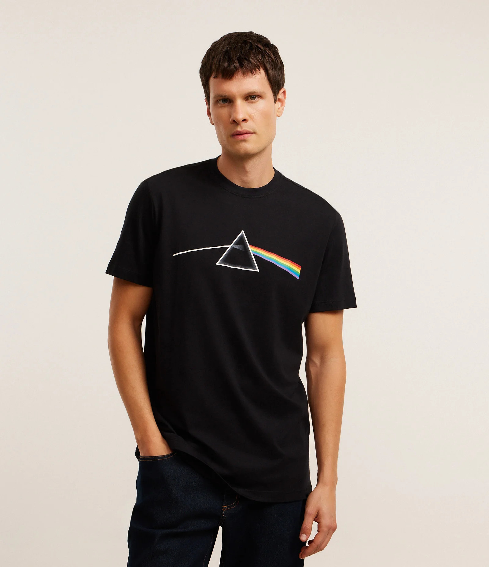 Camiseta Comfort em Algodão com Estampa Pink Floyd Preto - Lojas Renner | Renner (BR)