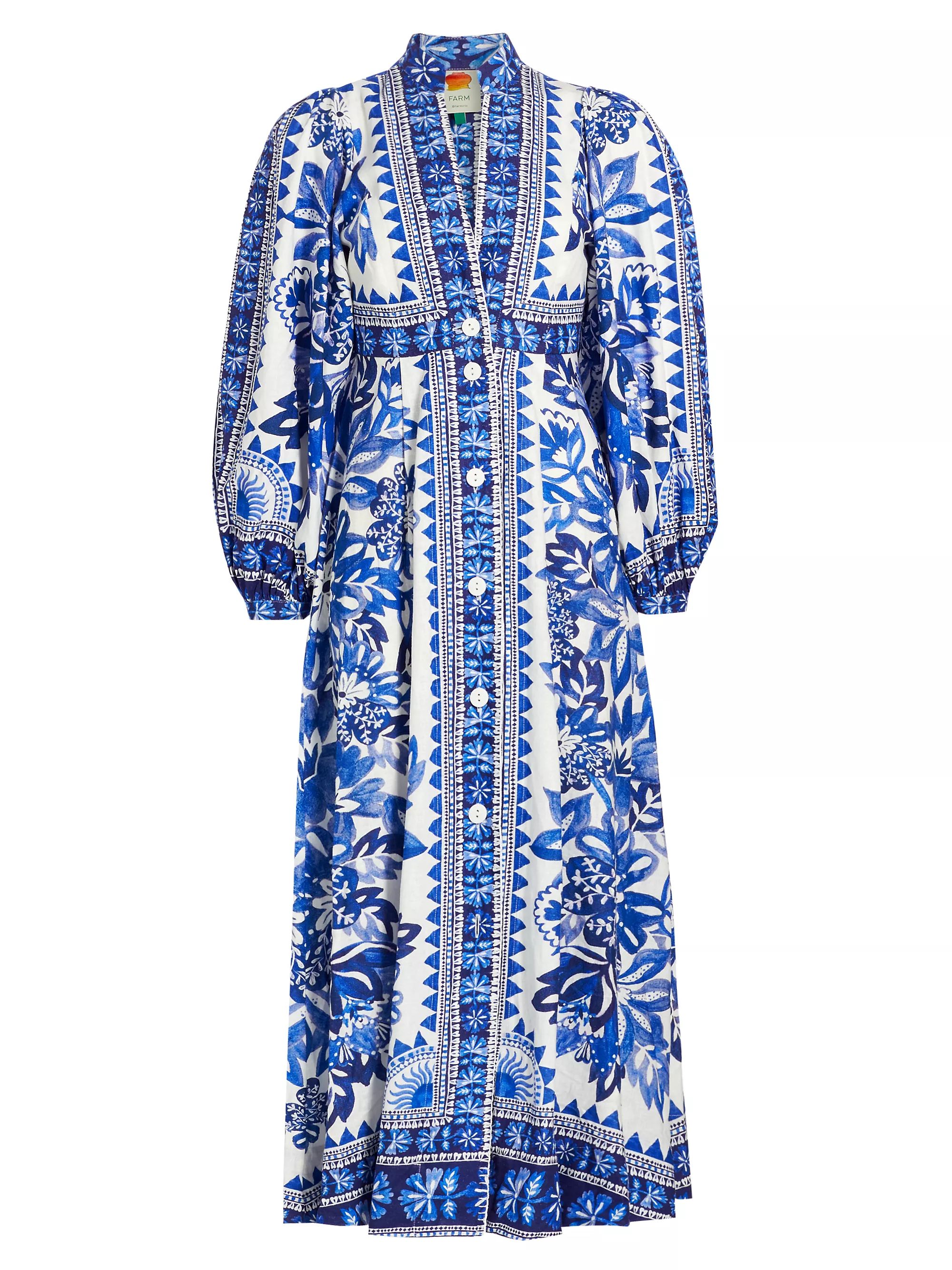 Flora Tape Stry Off WhiteAll MaxiFarm RioFlora Tapestry Maxi Dress$315
            
          SEL... | Saks Fifth Avenue