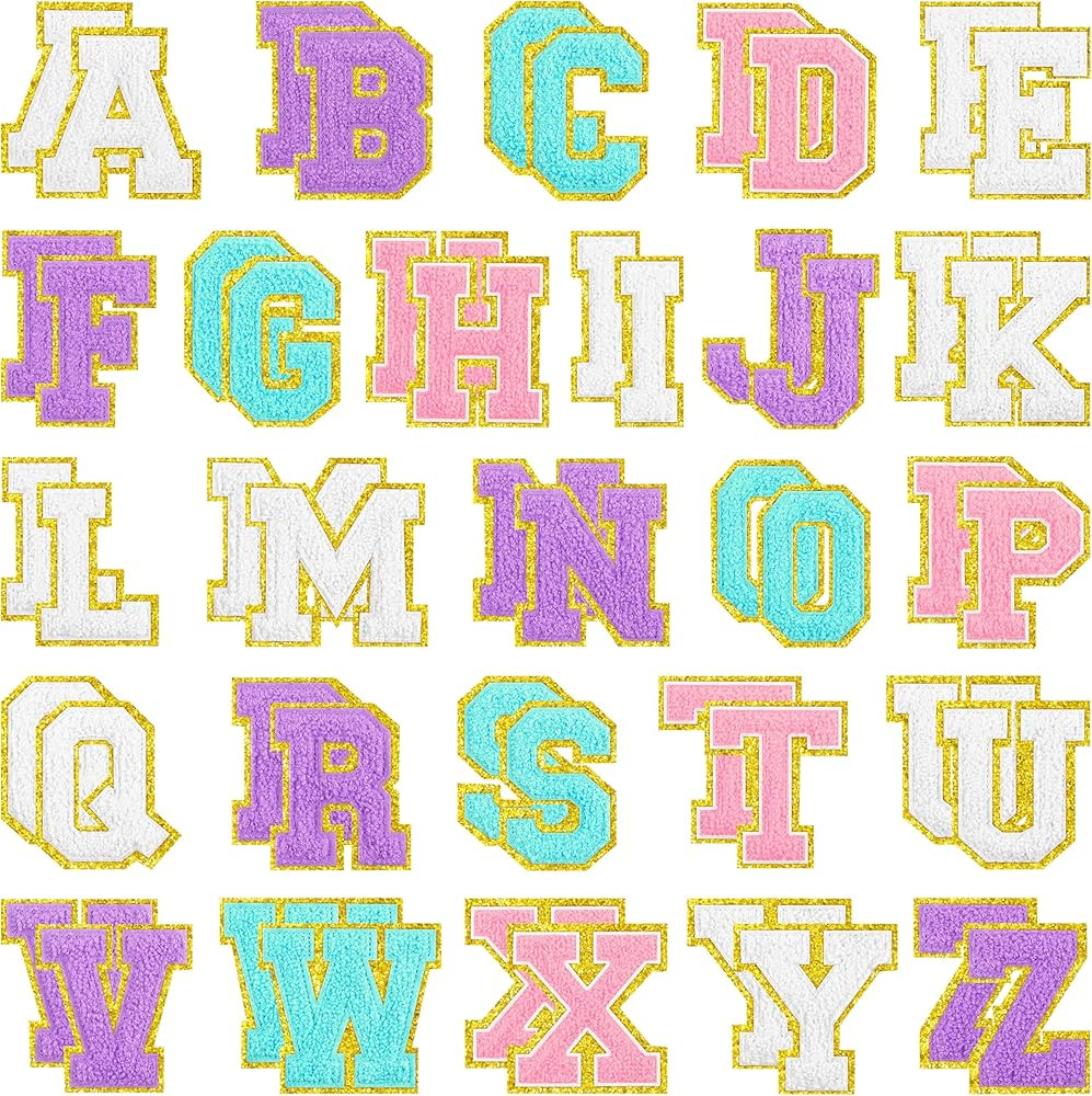 52 Pack 3.14 inch Large Letter A-Z Iron On Repair Patches Applique Patches Sewing Clothing Badges... | Amazon (US)