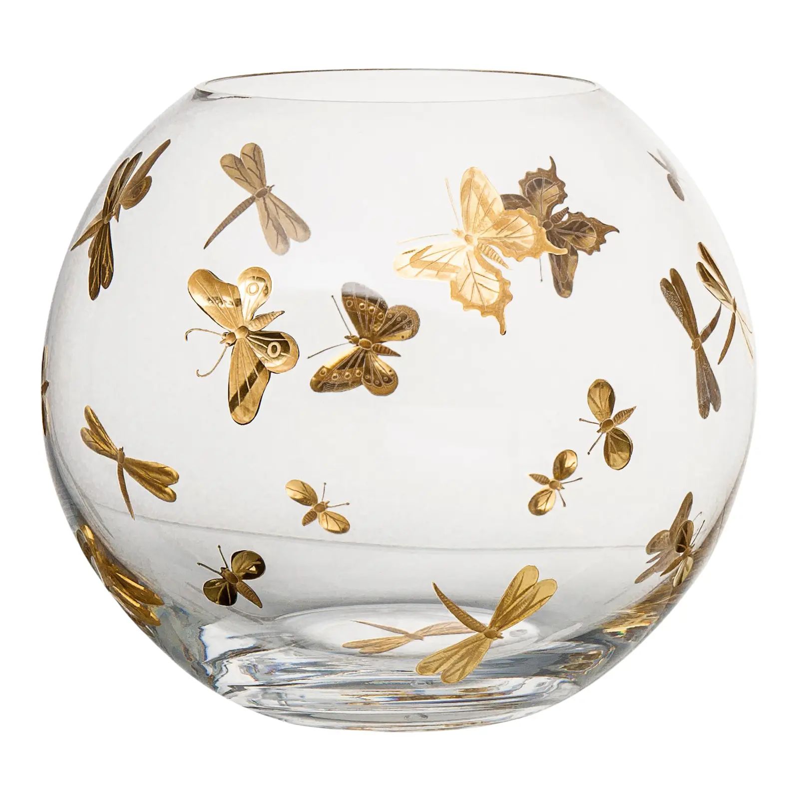 ARTEL Fly Fusion Gilded Collection Round Vase in Gold | Chairish
