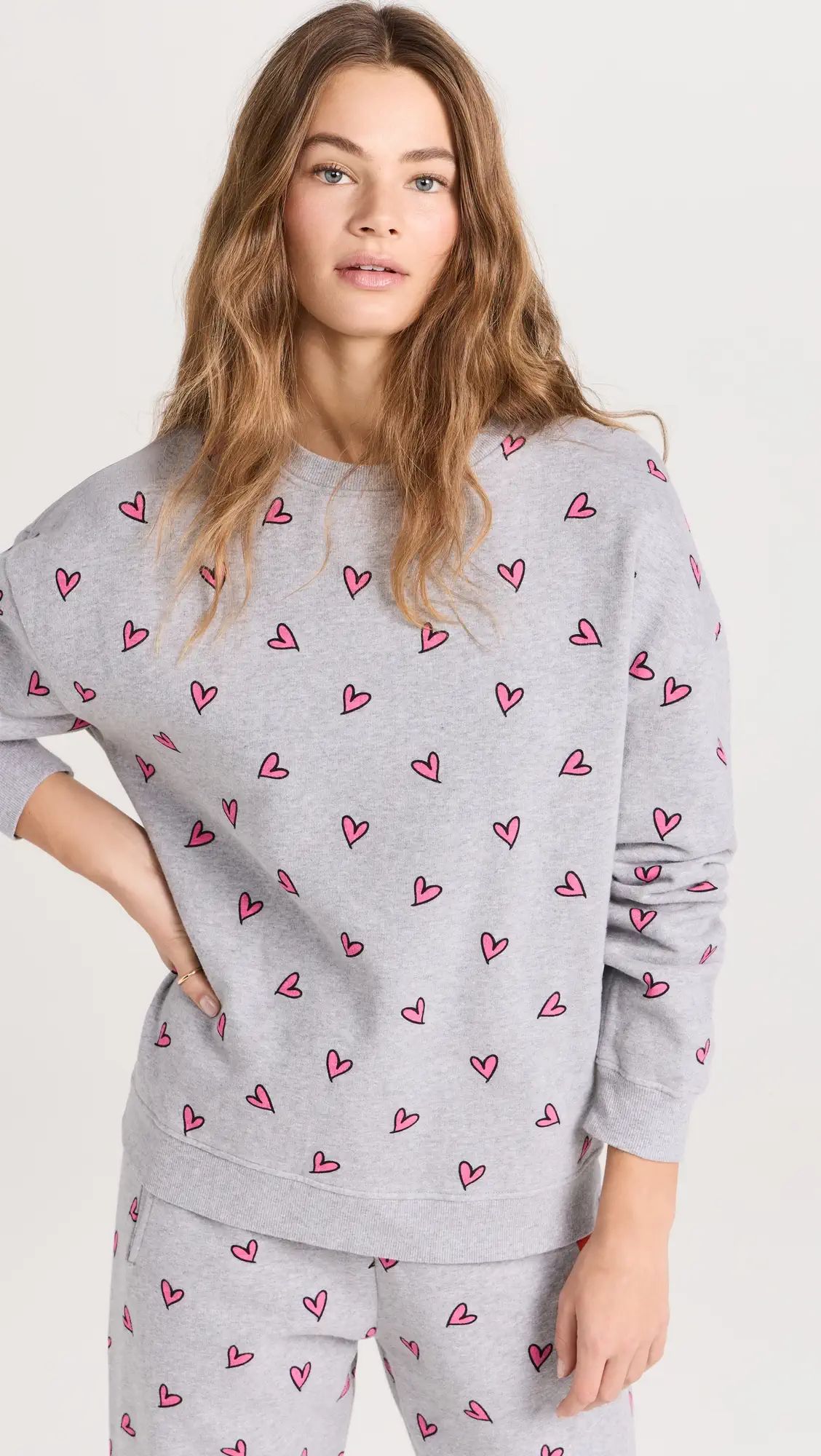 KULE The Oversized All Over Heart Sweatshirt | Shopbop | Shopbop