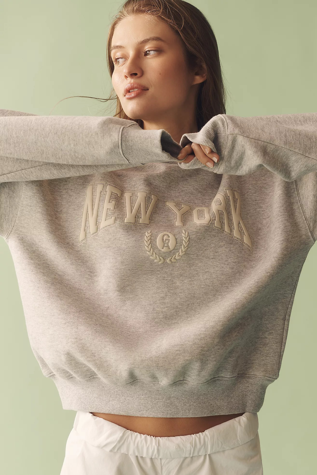 Good American x Anthropologie New York Graphic Crew-Neck Sweatshirt | Anthropologie (US)