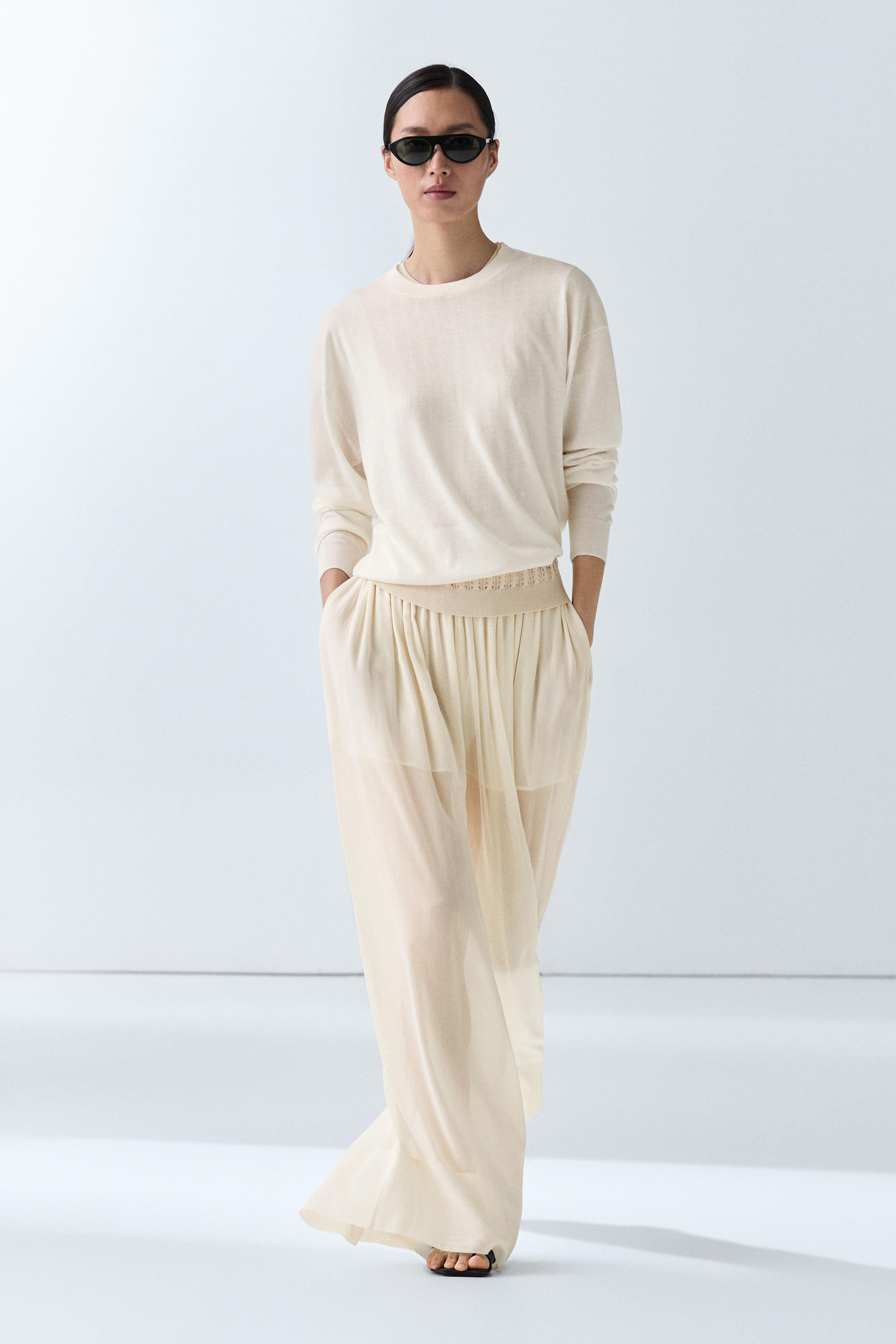 Fine-knit wool blend sweater | Massimo Dutti UK