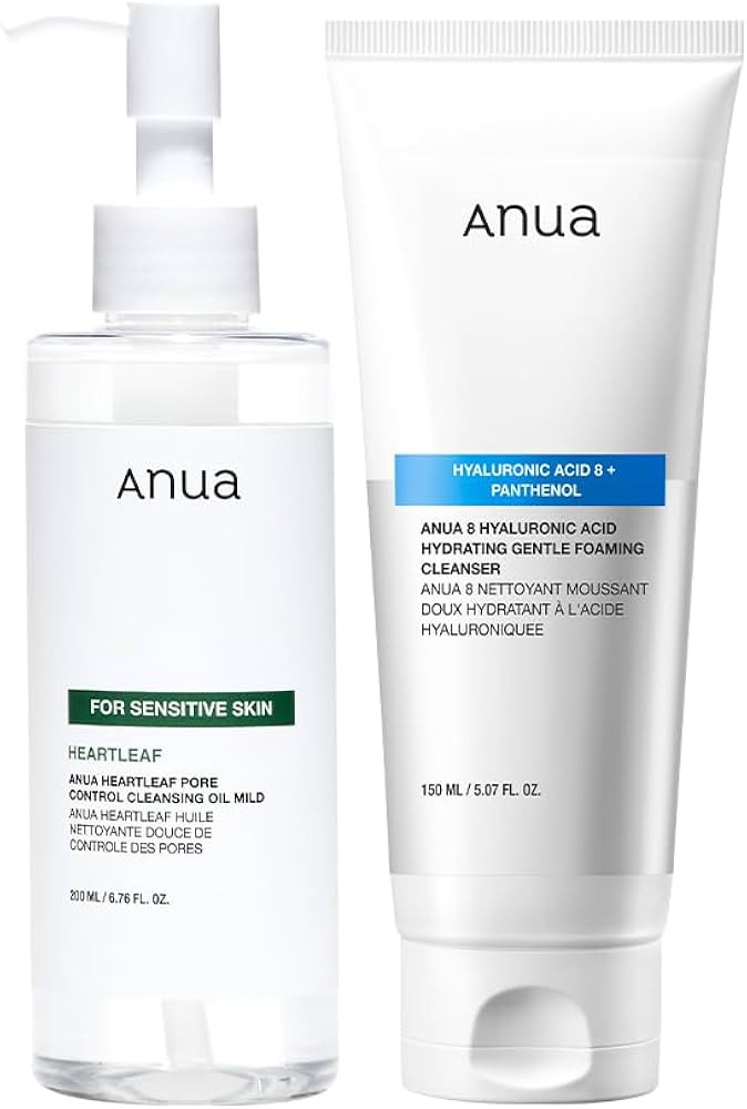 ANUA Gentle Double Cleanser Duo for Facial Cleansing : Heartleaf Pore Control Cleansing Oil Mild ... | Amazon (US)