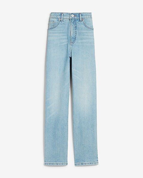 High Waisted Faded Light Wash Straight Jeans | Express
