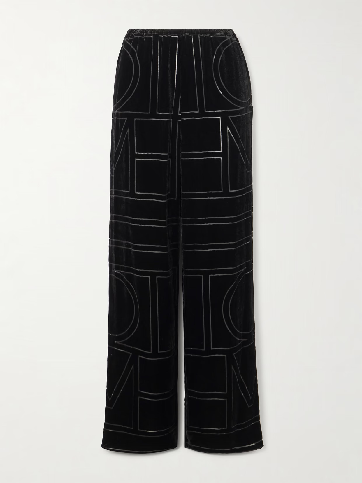 TOTEME - Devoré-velvet Wide-leg Pants - Black | NET-A-PORTER (US)